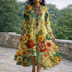 Cadence - Women's Boho Floral Dress with Flowing Skirt