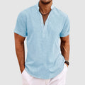 Caleb - Men's Short Sleeve Textured Henley Shirt