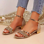 Caroline - Women's Open-Toe Ankle Strap Heeled Sandals