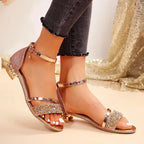 Caroline - Women's Open-Toe Ankle Strap Heeled Sandals