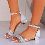Caroline - Women's Open-Toe Ankle Strap Heeled Sandals