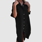 Celeste - Women's Collared Midi Shirt Dress