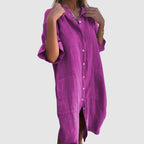 Celeste - Women's Collared Midi Shirt Dress