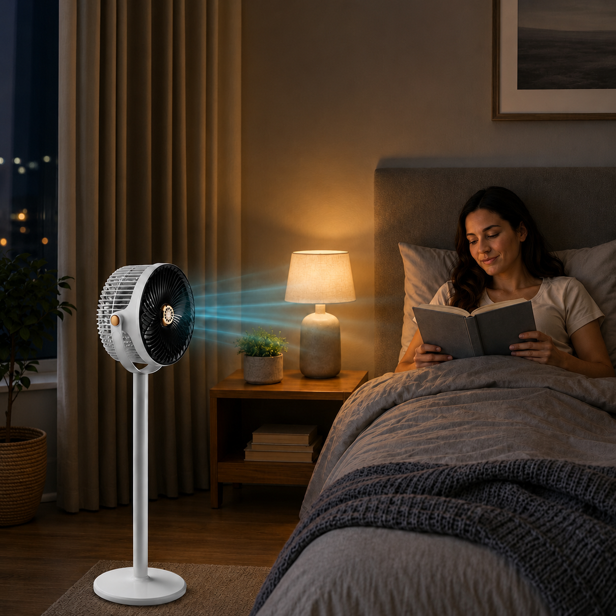Adjustable Standing Fan with Oscillation – Quiet Air Circulator