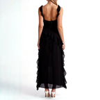 Chloe - Women’s Ruffle Maxi Event Dress with High Slit
