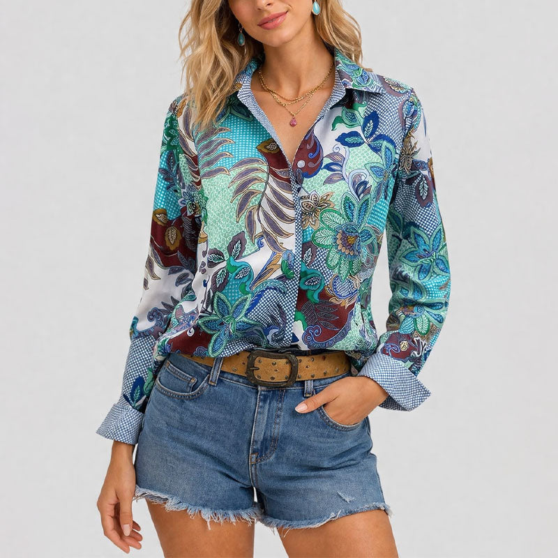 Cindy - Women's Casual Floral Print Blouse