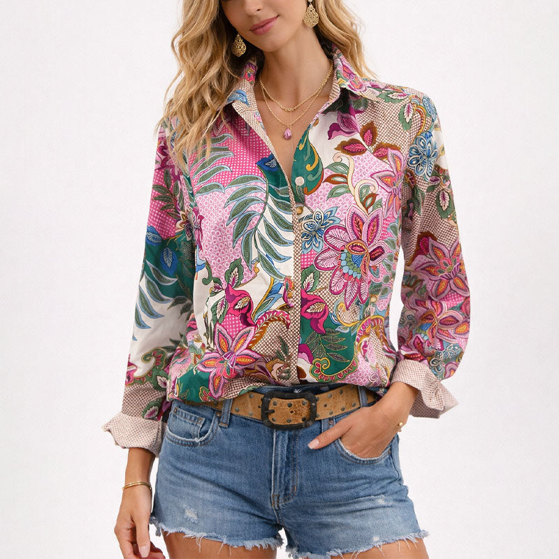 Cindy - Women's Casual Floral Print Blouse