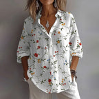 Claire - Women's Floral Collared Everyday Shirt