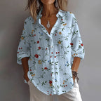 Claire - Women's Floral Collared Everyday Shirt