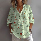 Claire - Women's Floral Collared Everyday Shirt