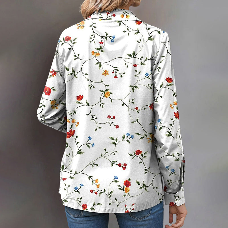Claire - Women's Floral Collared Everyday Shirt