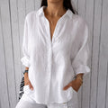 Claire - Women's Relaxed Button-Down Blouse with Ruffle Cuffs