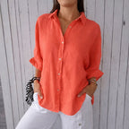 Claire - Women's Relaxed Button-Down Blouse with Ruffle Cuffs