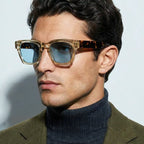 Classic Square Sunglasses with Transparent Frame