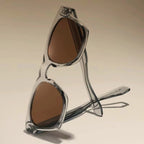 Classic Square Sunglasses with Transparent Frame