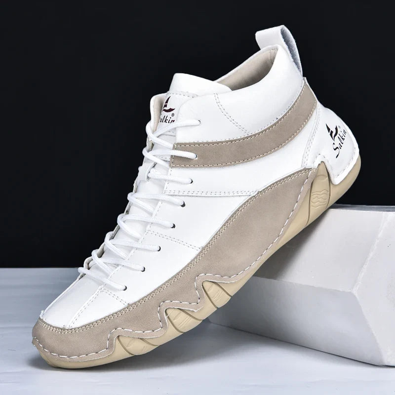 Daniel - Men's Color Block High Top Sneakers with Lace-Up Closure
