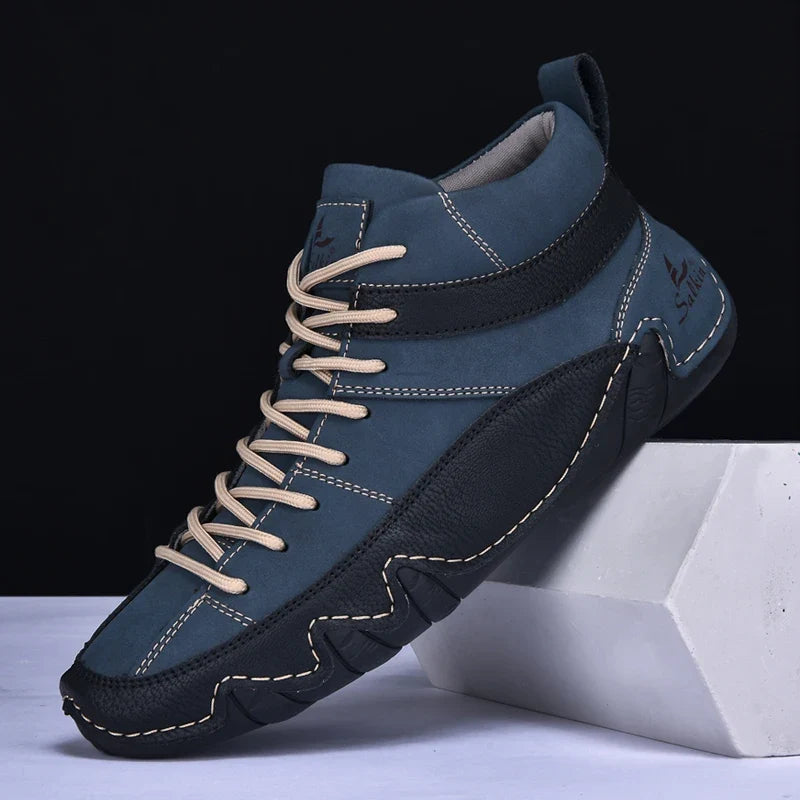 Daniel - Men's Color Block High Top Sneakers with Lace-Up Closure