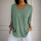Daphne - Women’s Knit Top with V-Neck and Relaxed Shape