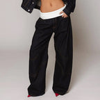 Elara - Women's Baggy Fit Jeans with Elastic Waistband