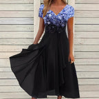 Elizabeth - Women’s Gradient Maxi Dress with Flowing Hem