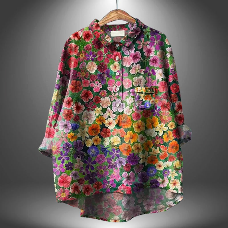 Emma - Women’s Floral Button Up Casual Blouse