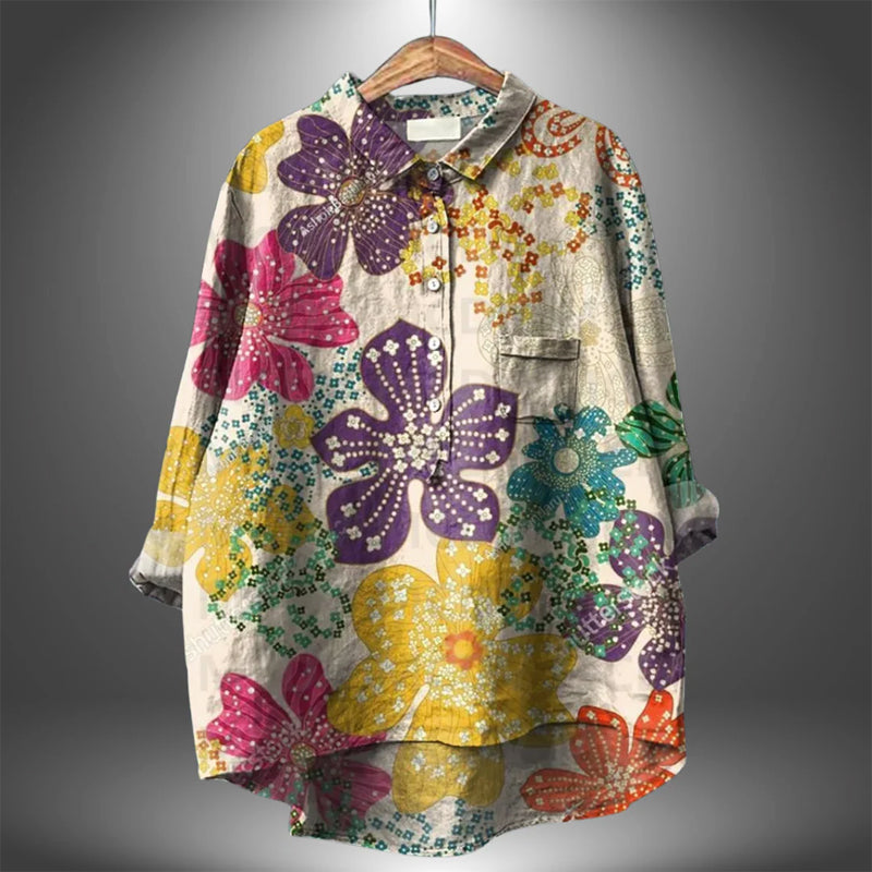 Emma - Women’s Floral Button Up Casual Blouse