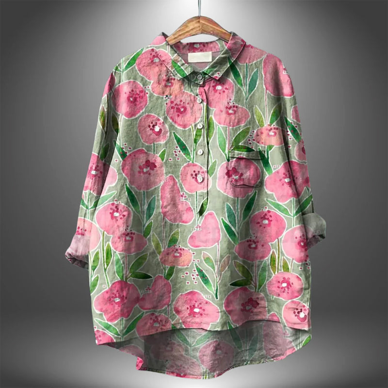 Emma - Women’s Floral Button Up Casual Blouse