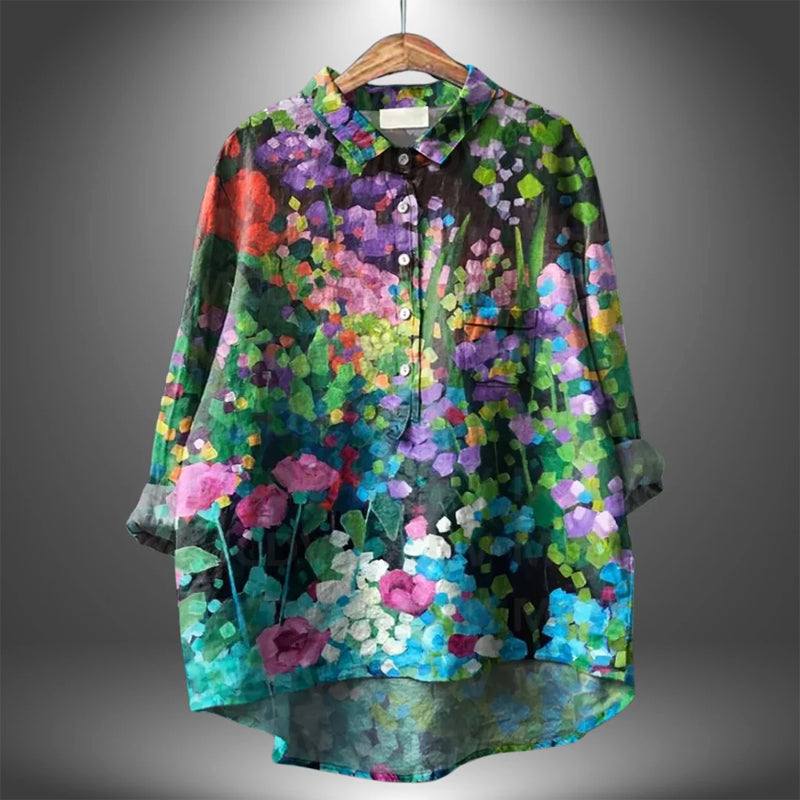 Emma - Women’s Floral Button Up Casual Blouse