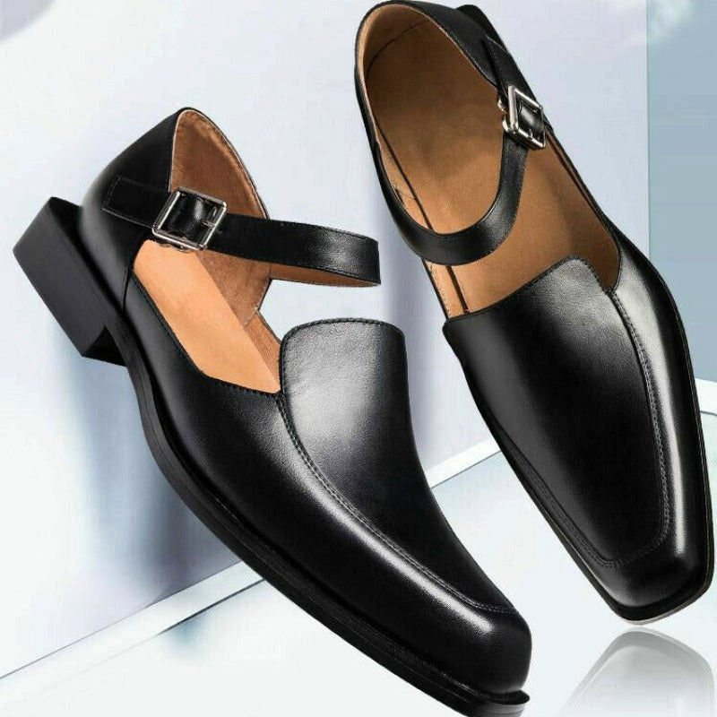 Ethan Alaric Buckle Strap Low Heel Shoes
