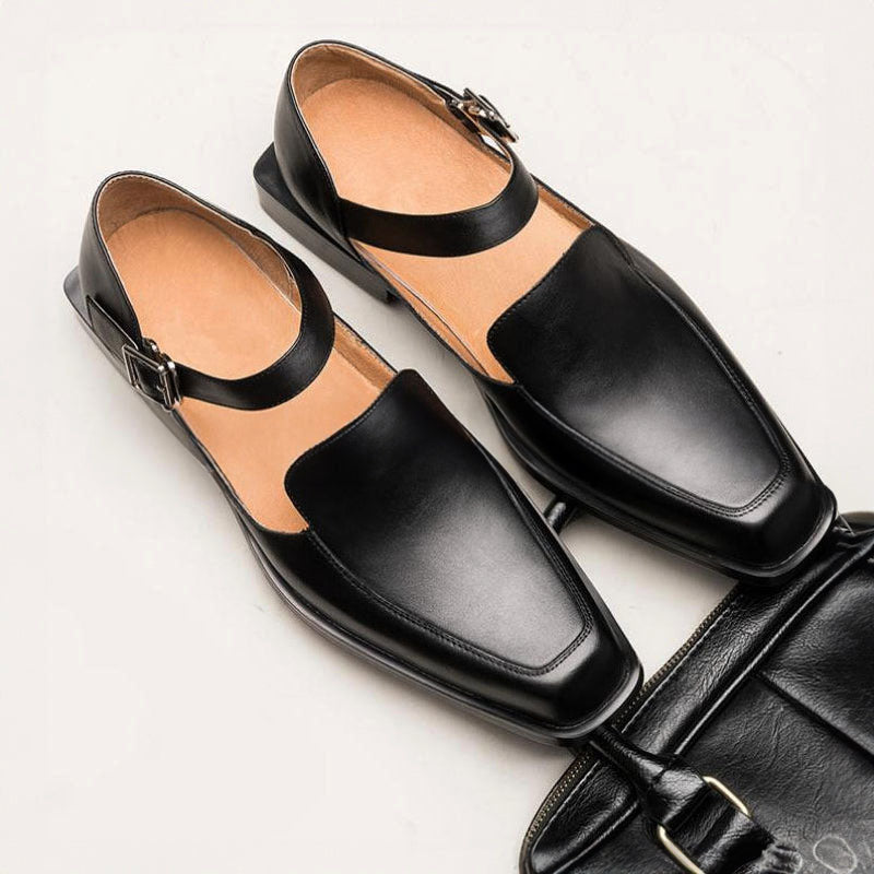 Ethan Alaric Buckle Strap Low Heel Shoes