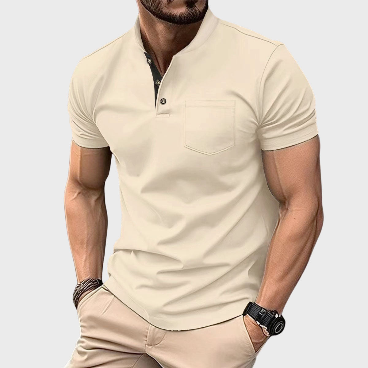 Ethan Cole Short Sleeve Henley Shirt