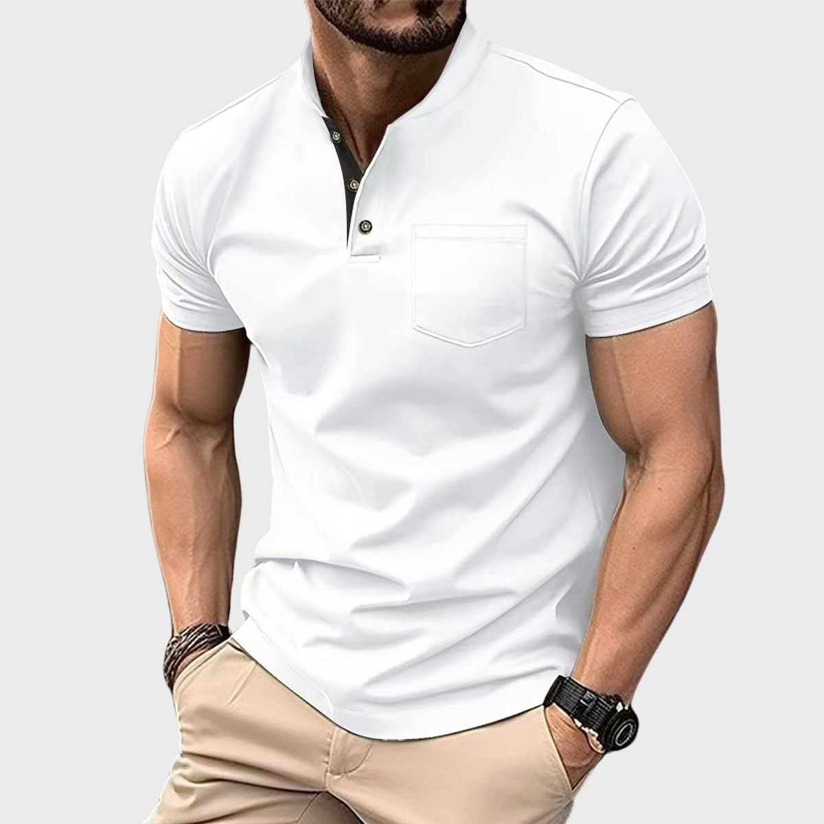 Ethan Cole Short Sleeve Henley Shirt