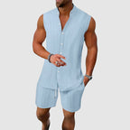 Ethan Cole Sleeveless Button-Up Set