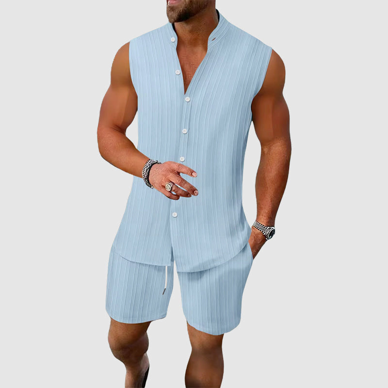 Ethan Cole Sleeveless Button-Up Set
