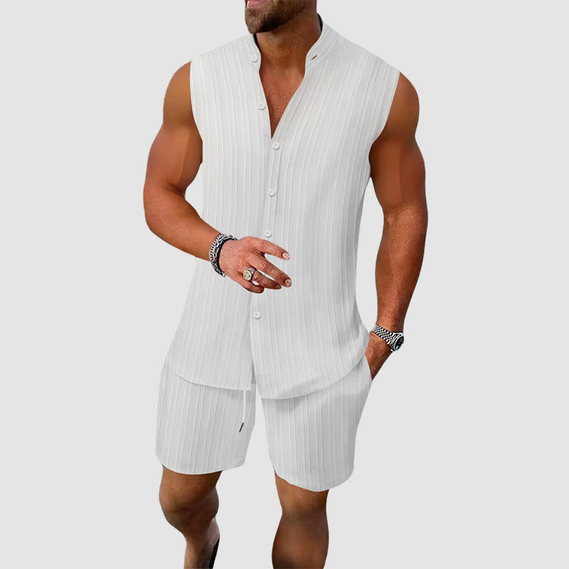 Ethan Cole Sleeveless Button-Up Set