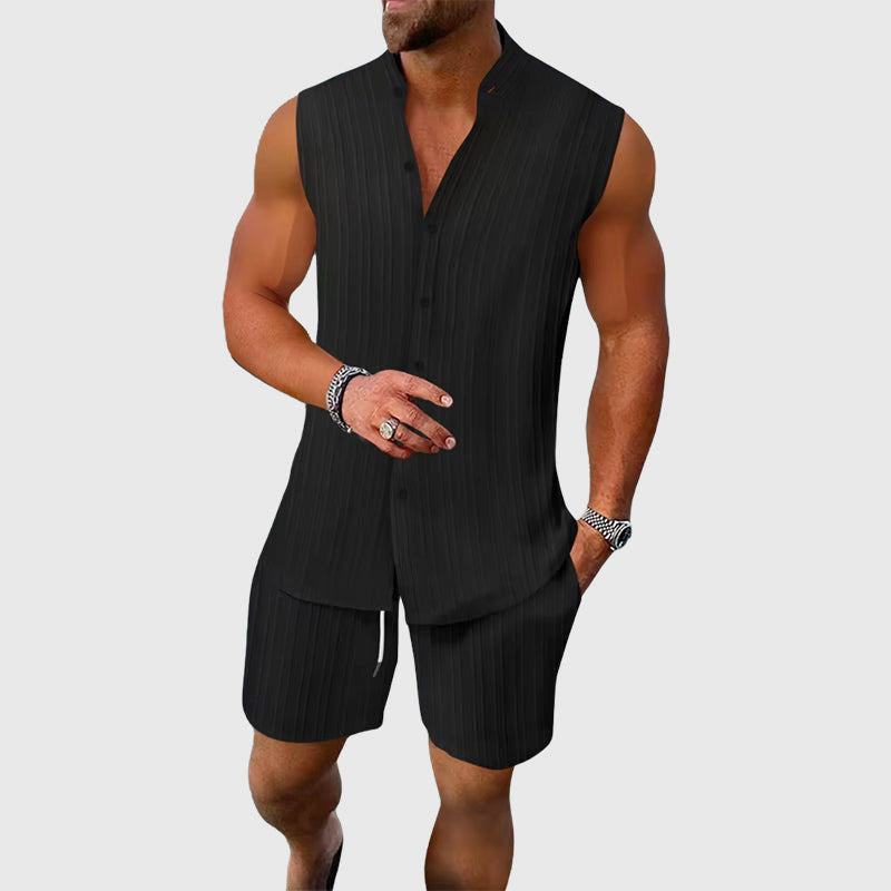 Ethan Cole Sleeveless Button-Up Set