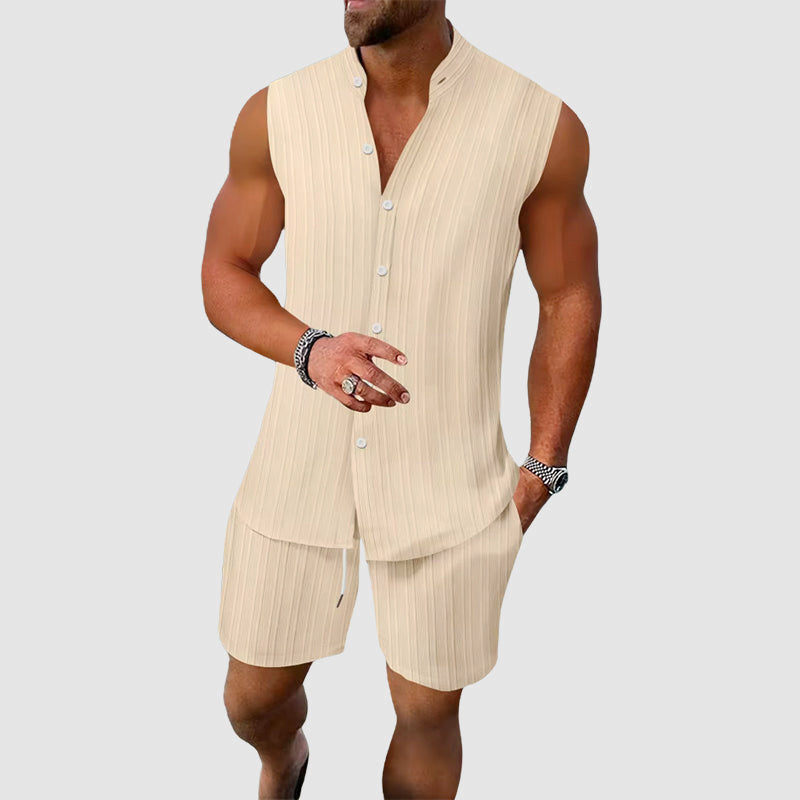 Ethan Cole Sleeveless Button-Up Set