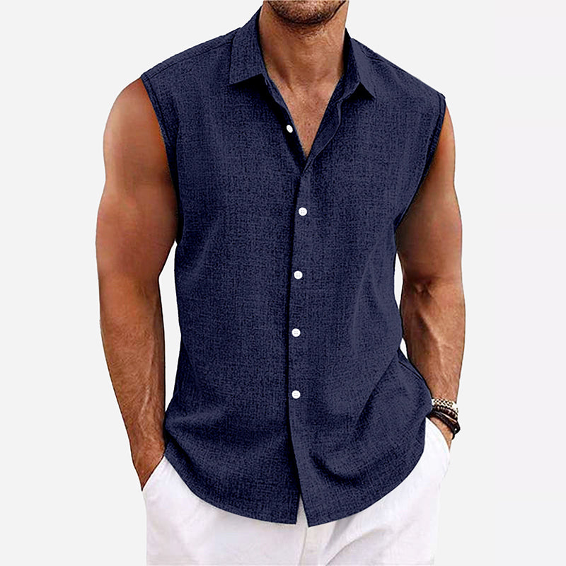 Ethan Cole Sleeveless Button-Up Shirt
