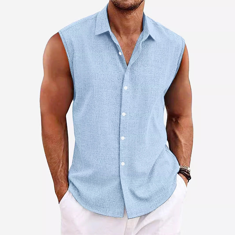 Ethan Cole Sleeveless Button-Up Shirt