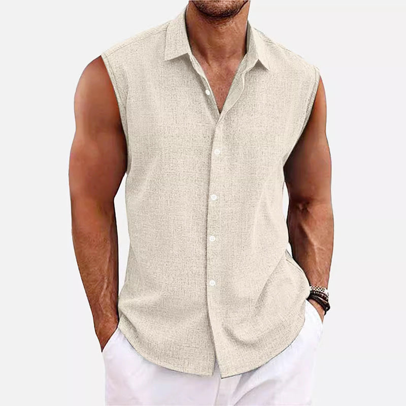 Ethan Cole Sleeveless Button-Up Shirt
