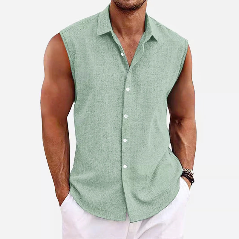 Ethan Cole Sleeveless Button-Up Shirt