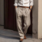 Ethan - Men’s Casual Pleated Straight Fit Trousers