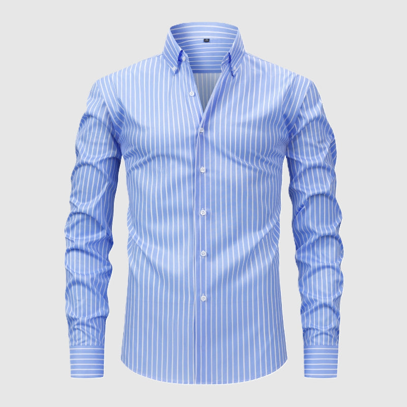 Ethan - Men's Slim Fit Striped Button Down Dress Shirt