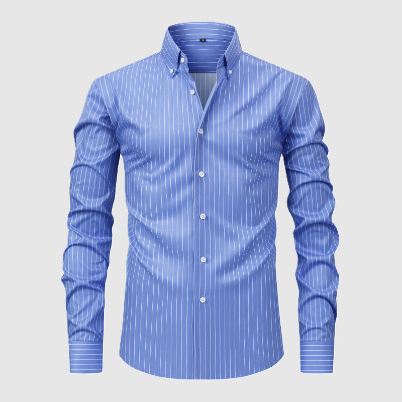Ethan - Men's Slim Fit Striped Button Down Dress Shirt
