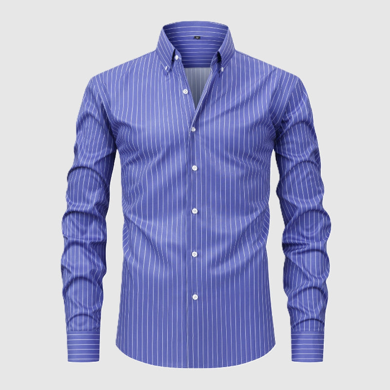 Ethan - Men's Slim Fit Striped Button Down Dress Shirt