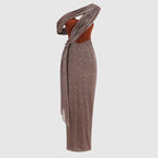 Gabrielle - Women’s One-Shoulder Maxi Dress with Draped Detail