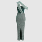 Gabrielle - Women’s One-Shoulder Maxi Dress with Draped Detail