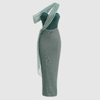 Gabrielle - Women’s One-Shoulder Maxi Dress with Draped Detail