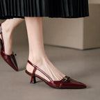 Gabrielle - Women's Slingback Heels with Buckle Detail