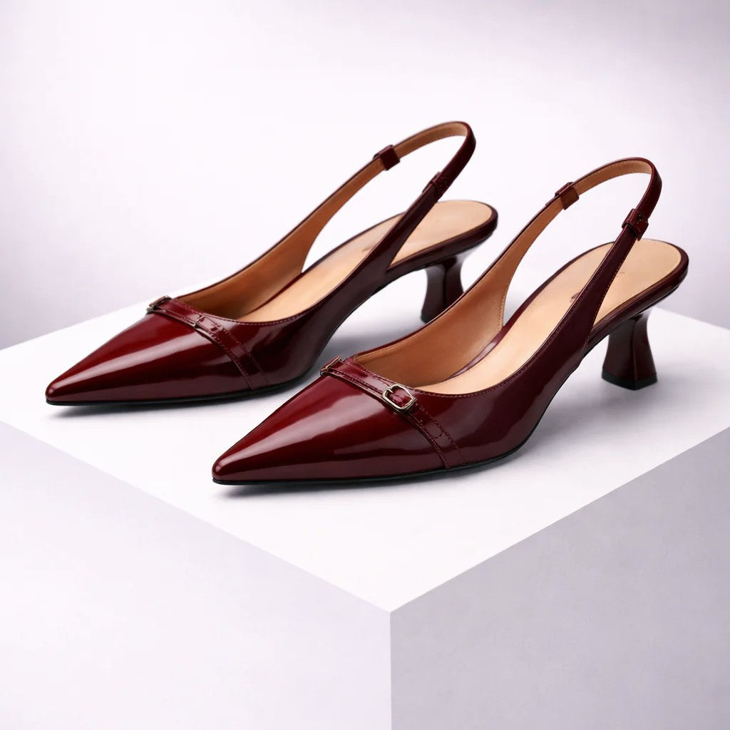 Gabrielle - Women's Slingback Heels with Buckle Detail